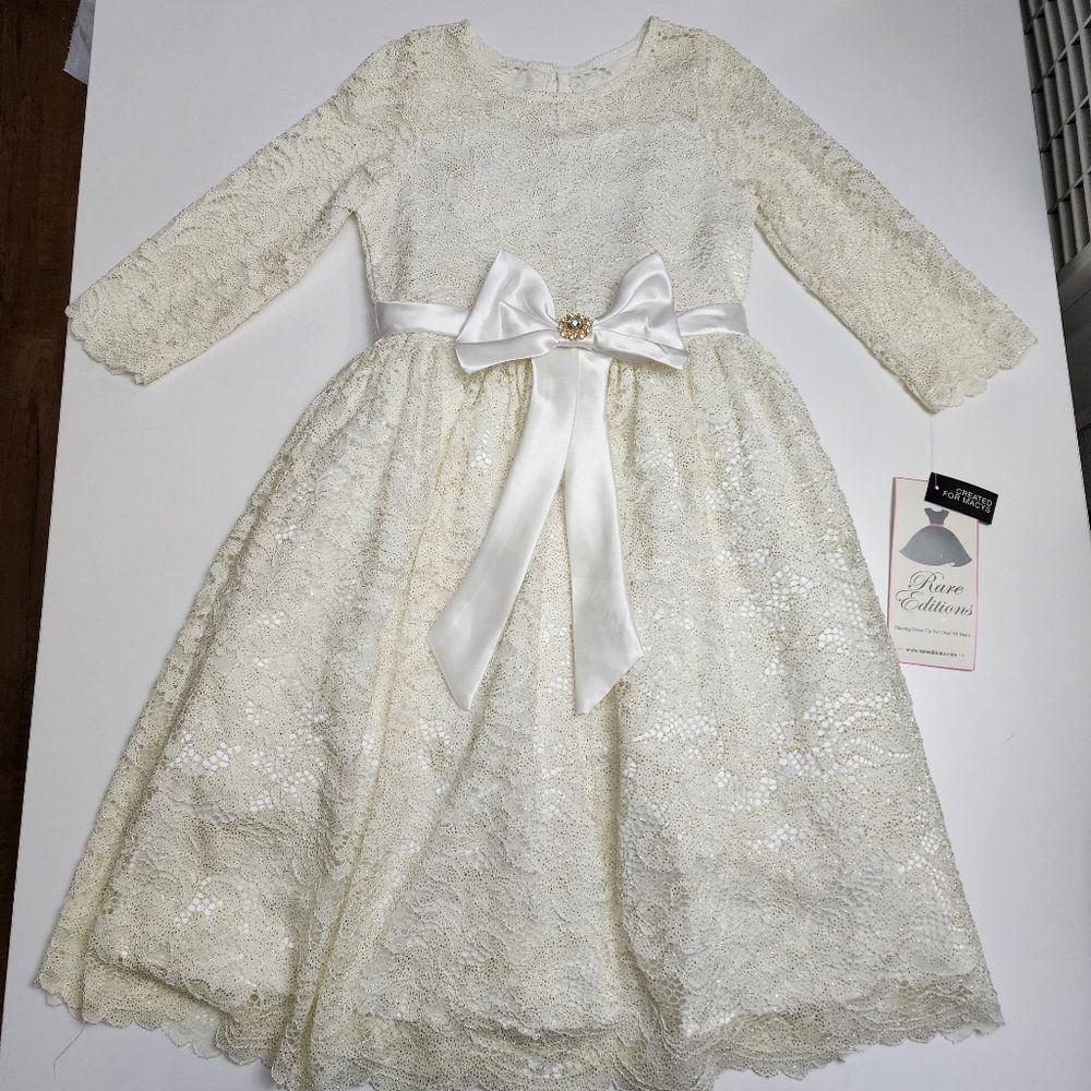 Girls Elegant Special Occasion Holiday Lace Formal Dress Size 6x NEW with Tags